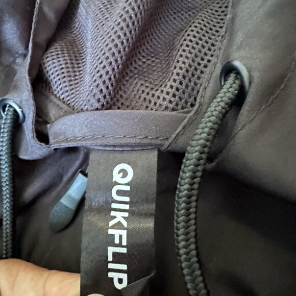 Quikflip Bilstein Mens Jacket 2XL Full Zip Black Windbreaker Hooded Rain Hiking - Picture 12 of 13